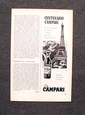 [GCG] M748 - Advertising Pubblicità - 1960 - BITTER CAMPARI , CENTENARIO CAMPARI