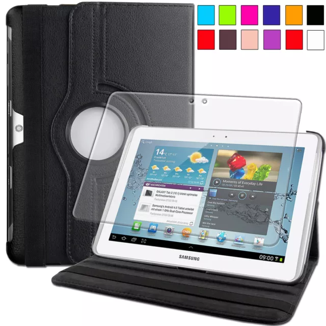 Tasche + Schutzglas Für Samsung Galaxy Tab 2 10.1" P5100 P5110 Hülle Case -360