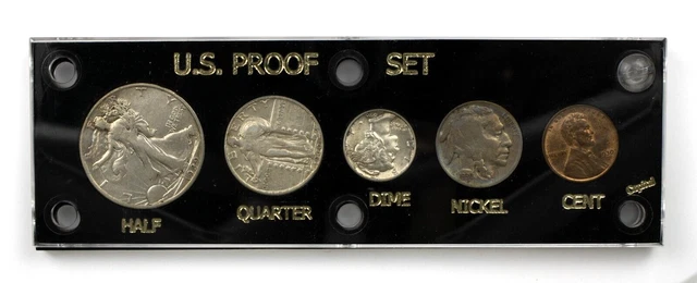 1929/1930 Vintage Circulated Year Set - Nice 5-Coin Set in capitol holder