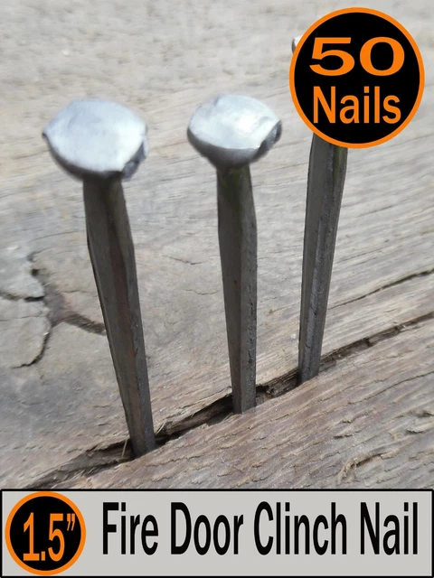 (50) 1.5" - FIRE DOOR CLINCH NAIL  - Vintage Antique - 4d