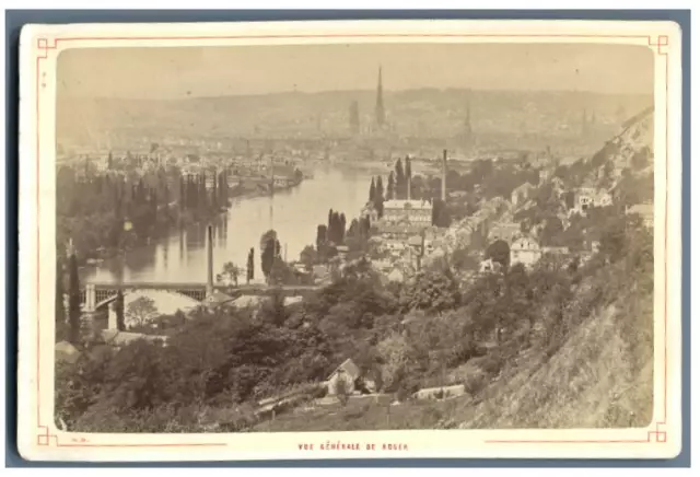 N.D., France, Rouen, Vue générale  Vintage albumen print, carte cabinet  Tirag