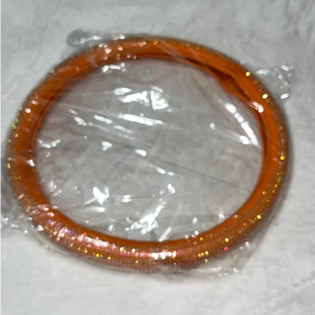 Premium Car Bling Diamond Accent Car Steering Wheel Cover Universal 15” Orange