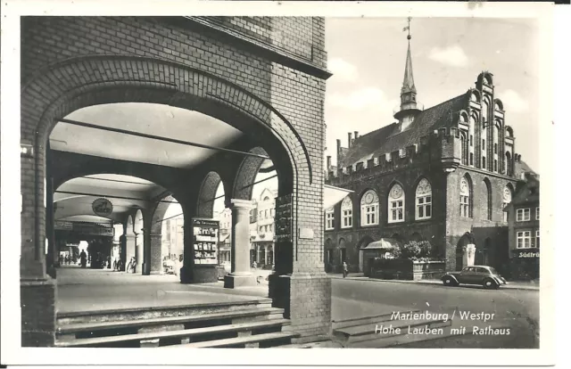 Sehr schöne AK. Von Marienburg / Westpreußen, Hohe Lauben mit Rathaus ,