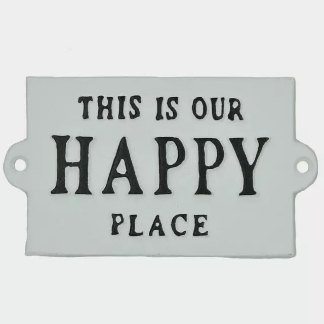 This is Our Happy Place Vintage Cast Iron Sign Plaque Sign Housewarming Gift