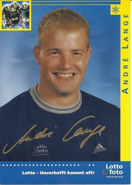 autografo originale, autografo Andre Lange, bobfahrer, campione olimpico, campione del mondo