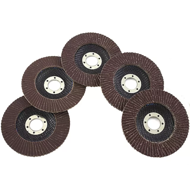 5 Piece Assorted Grit 4.5" Inch Flap Grinding Disc Wheels Sanding Grinding 80070