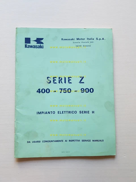 Kawasaki Serie Z 400 750 900 manuale officina ITALIANO originale