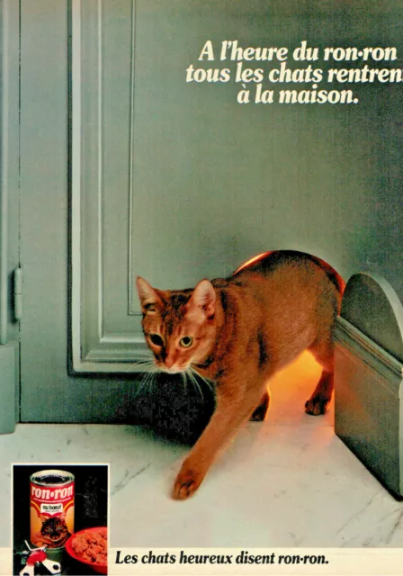 Publicité De Presse 1982 L'heure Du Ron-Ron Les Chats Rentrent A La Maison
