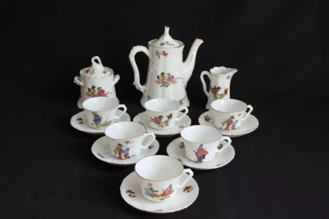 Théodore HAVILAND dinette en porcelaine fin XIXème 9 pièces décor japonisant