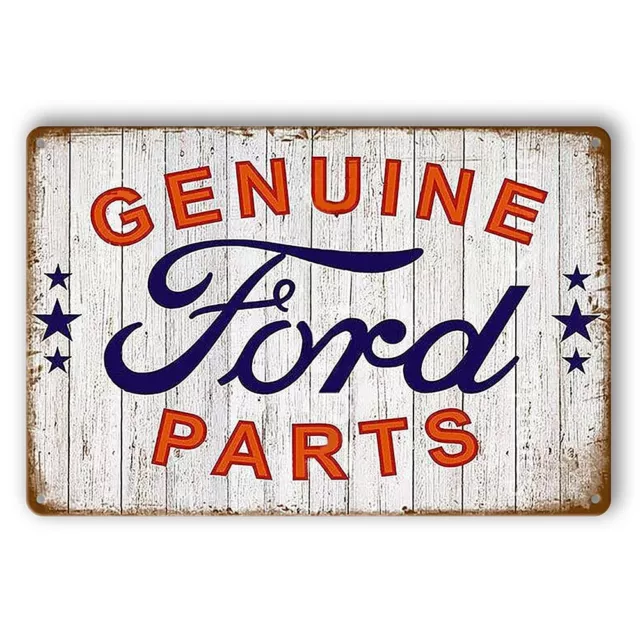 3X FORD GENUINE PARTS Tin Sign GARAGE MAN CAVE Rustic Look Decorative Wall