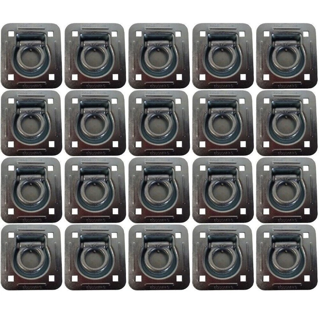 20 Flatbed Truck Cargo Trailer Strap Rope Chain Ring Tie Down Recessed D-Rings