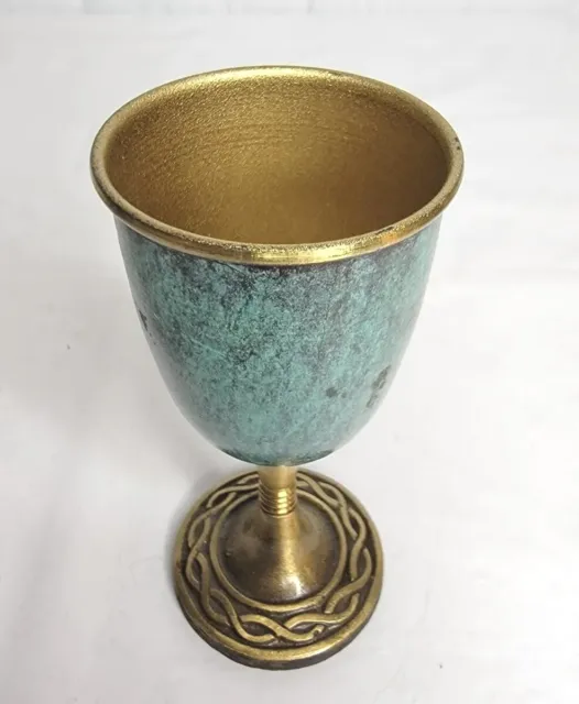 Israel Hakuli Green Enamel Brass shot cup