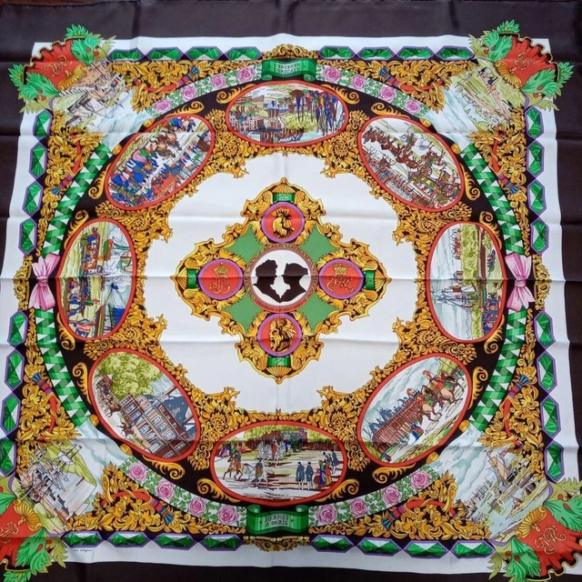 HERMES Carre 90 Carriage Silk Scarf F/S