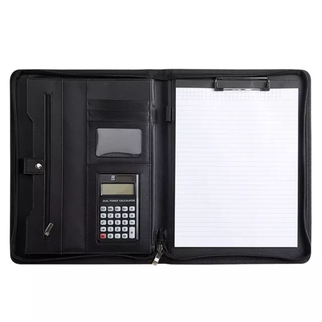 Portfolio nel Pelle Professional Business Padfolio con Cerniera Intervista 7123