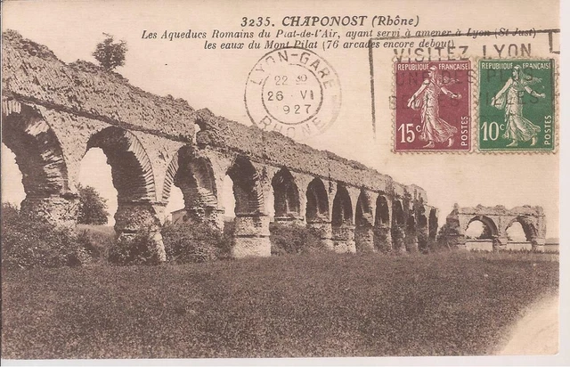 CPA 69 CHAPONOST. LES AQUEDUCS ROMAINS. N 3235..ECRITE EN 1927 TBE (ref 51)