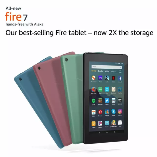 All-New Amazon Fire 7 Tablet with Alexa 7" Display 16 32 GB 9th Generation 2019