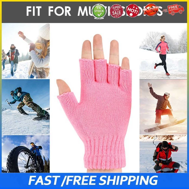 #b Women Men Electric Heating Gloves USB Thermal Gloves for Sports Skiing (Pink)