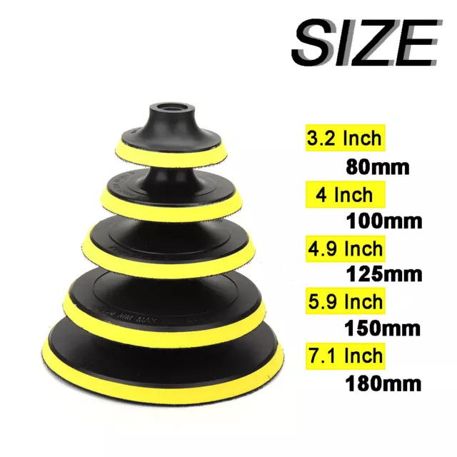 80-180mm Backing Plate Hook and Loop Backer Pad Sanding Discs Polisher Buffing