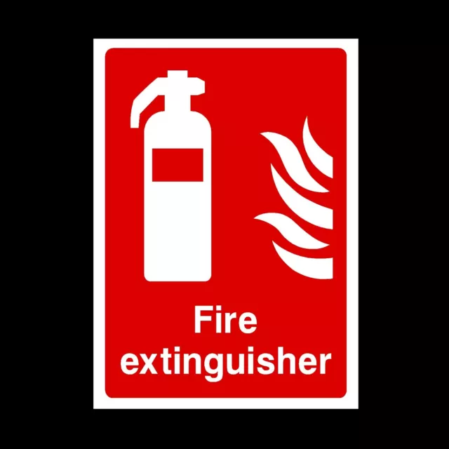 Fire Extinguisher Rigid Plastic Sign OR Sticker - All Sizes A6 A5 A4 (FE11)