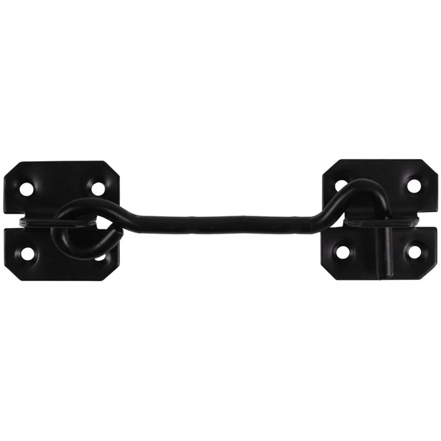 5x BLACK CABIN HOOK & EYE CATCHES Patio Door Hutch Cage Outdoor Latch Lever Lock