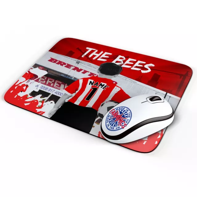 Personalised Brentford Mouse Mat Football Computer Mouse Pad Boys PC Gift CF10