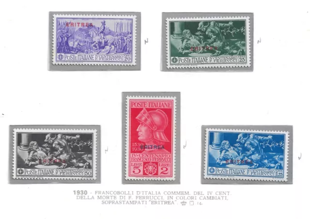 1930 Regno  Eritrea   Ferrucci  Soprastampati   Mnh