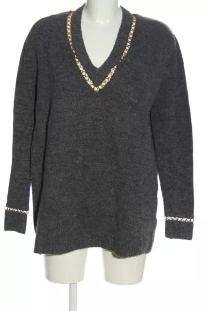 ZARA KNIT PULL col en V Dames T EU 36 gris clair dore style decontracte EUR 7 20 PicClick FR