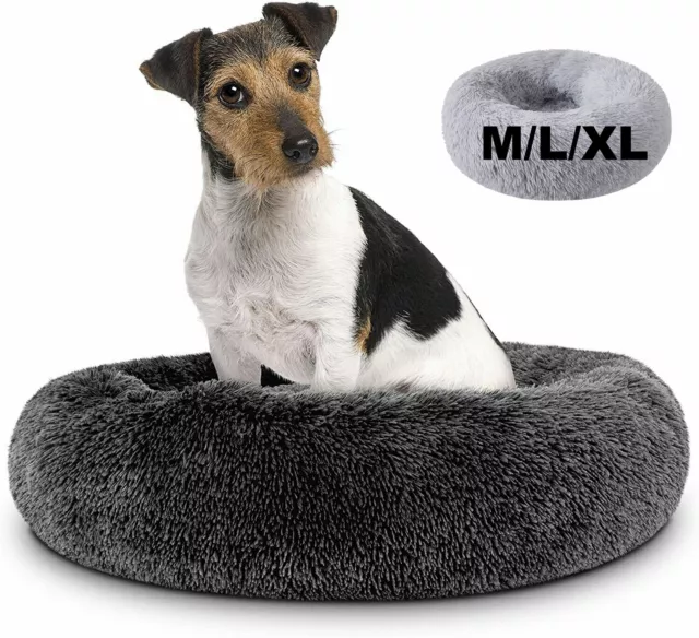 Dog Bed Comfy Calming Donut Extra Large Cat Beds Warm Pet Round Plush Puppy Beds