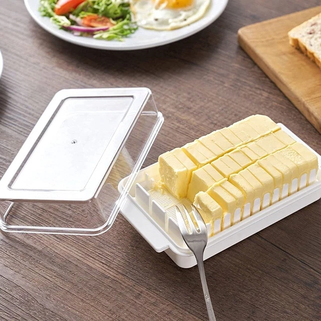 Caja de almacenamiento queso nevera duradera con tapa transparente práctica