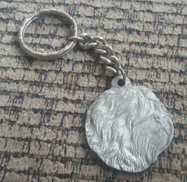 Rawcliff pewter dog keychain, I love my TIBETAN TERRIER 1992 vtg NEW metal