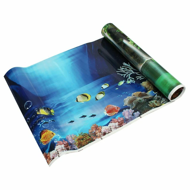 BLUE FRESH SEA Background Aquarium Ocean Landscape Poster Fish Tank