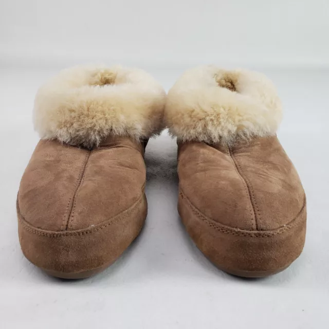 Acorn Oh Ewe Shearling Slipper Womens 9 Brown Sheepskin Slip On Cushion Comfort 3