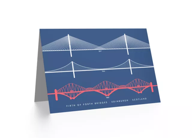 Edinburgh Firth Forth Bridges Blank Greeting Card With Envelope