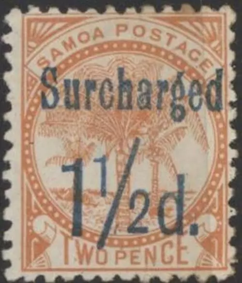 Samoa 1895 Surcharge 1½d on 2d orange, p11.75, mint MM, gum rust