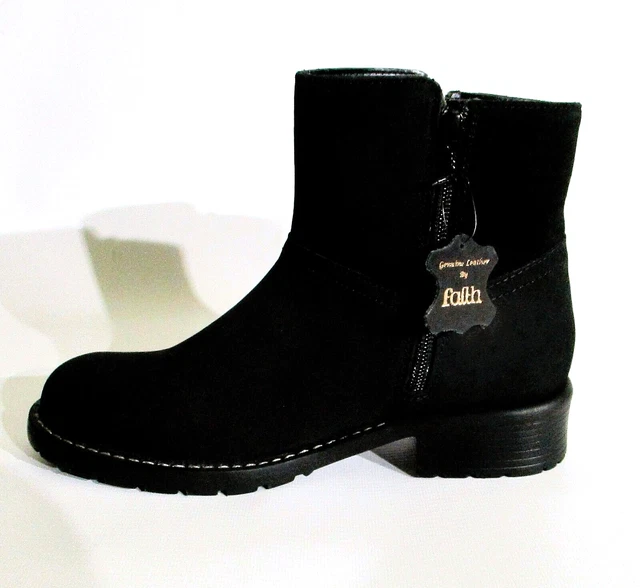 Faith black deals suede ankle boots