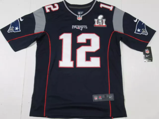 New England Patriots Tom Brady #12 2017 Super Bowl Ll 51 Jersey Navy Blue