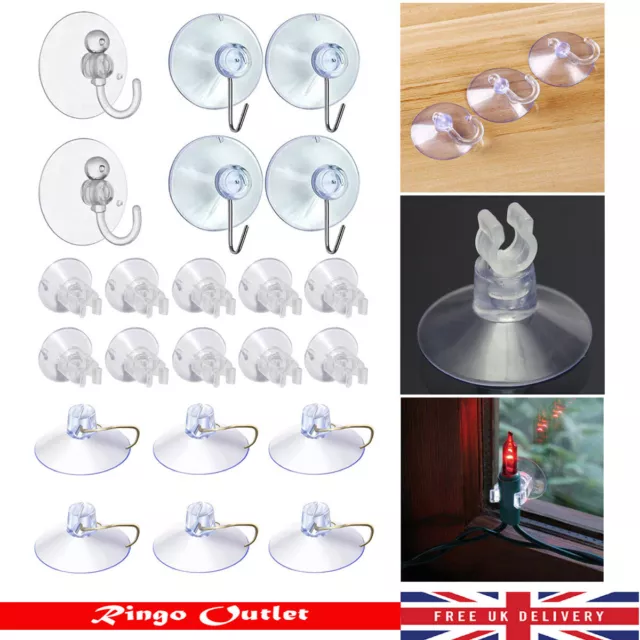 SUCTION CUP HOOKS Window Glass Bathroom Hanging Christmas Lights Decorations