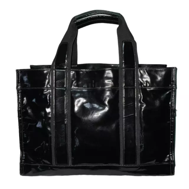 TORY BURCH ELLA Tote Bag Patent Leather Black $135.00 - PicClick