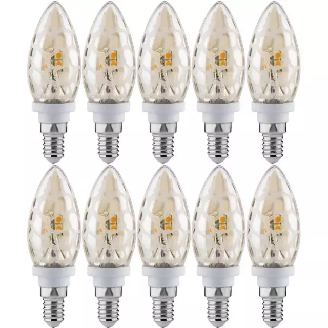 10 x Paulmann LED Leuchtmittel Kerze 2,5W E14 Krokoeis Gold warmweiß UVP 44€