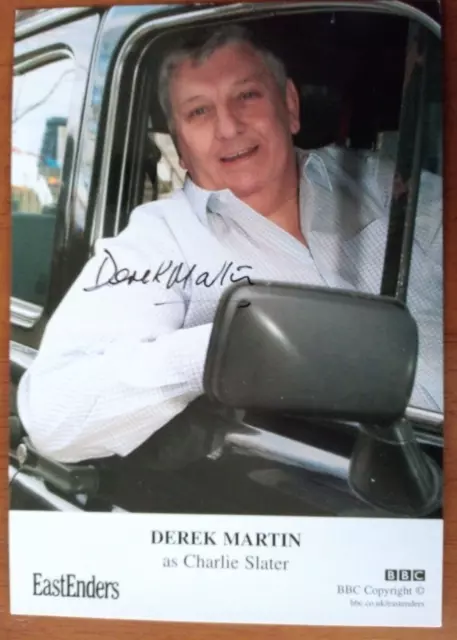 EASTENDERS CAST CARD WITH ORIGINAL AUTOGRAPH OF DEREK MARTIN Charlie Slater