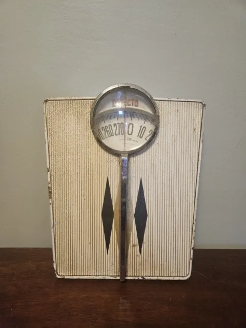 Vintage Detecto Bathroom Scale Diamond Pattern Black And White