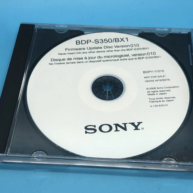 Sony Blu-ray Disc Player firmware upgrade BDP-S350,BDPBX1,BDPS550 CD