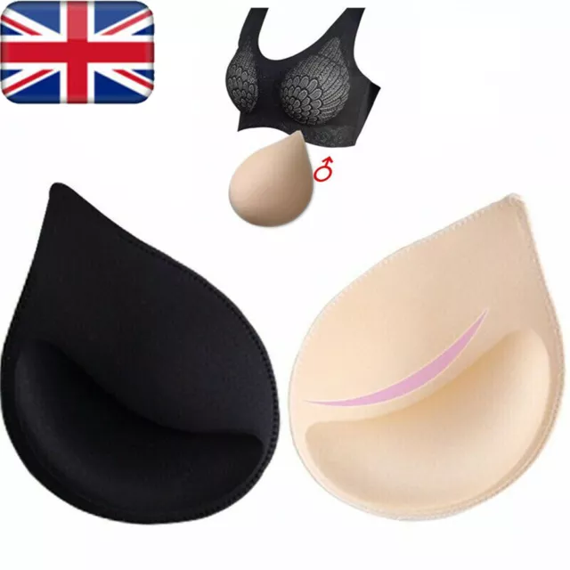 UK_Women Sponge Beach Bra Pads Bikini Chest Cup Push Up Insert Foam Enhancer Pad