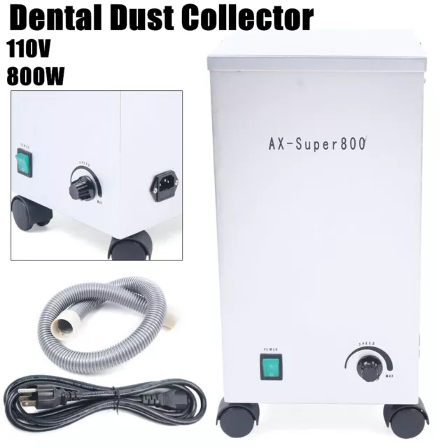 800W 110V Dental Lab Dust Collector Mobile Dust Cleaner Singlerow Vacuum Cleaner