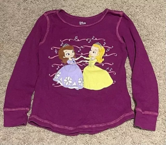 Disney Store Sofia The First & Amber Sisters Girls Size 5/6 Long Sleeve Top