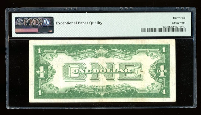 DBR 1928-A $1 Silver Funnyback Fr. 1601 CB Block PMG 35 EPQ Serial C02514157B 2