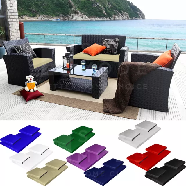 Replacement Cushions Set To Fit 3Pc Rattan Garden Furniture Chairs Sofa Patio