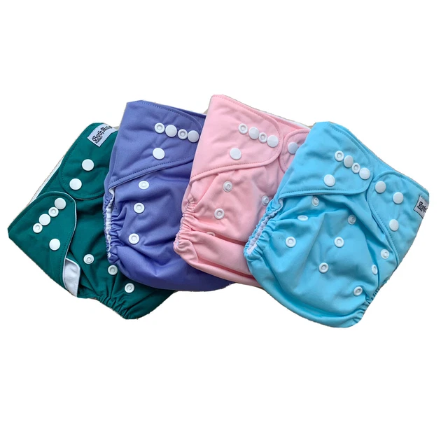 4 Pack Baby Pocket Cloth Diapers Adjustable Washable Reusable One Size