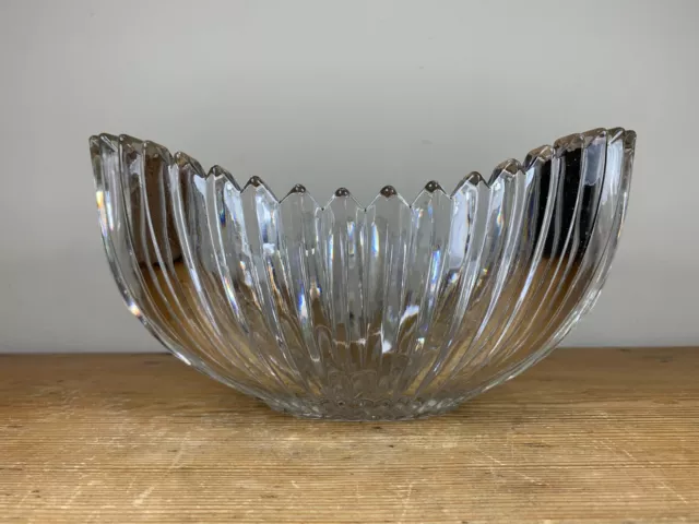 Vintage Clear Glass Ribbed Mantle Vase