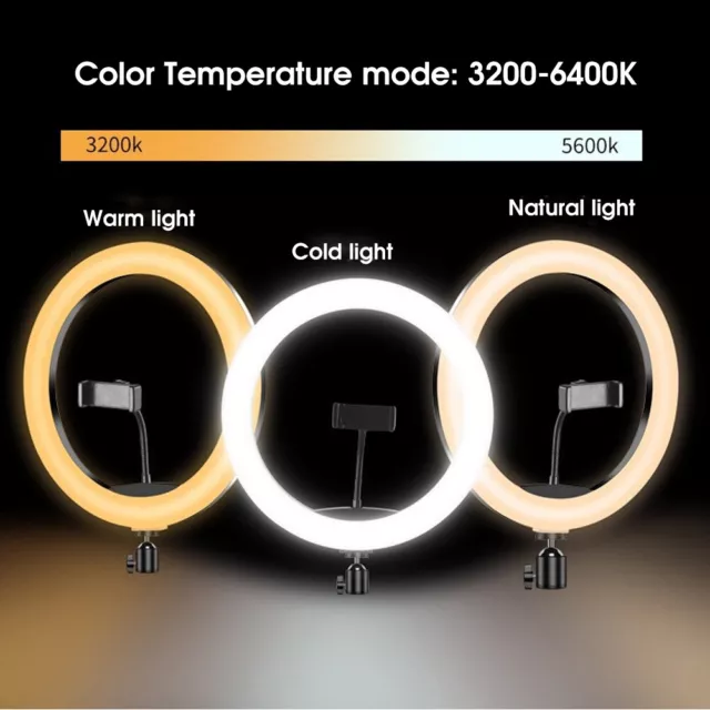 10Inch Ring Light RGB LED Dimming Video Studio Fill Light 3200‑6400K For Vlo OBF
